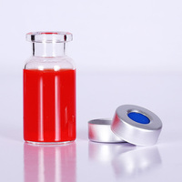 5-20mL 鉗口透明平底頂空瓶/銀色鋁蓋+白色PTFE+藍(lán)色硅膠墊/丁基橡膠墊