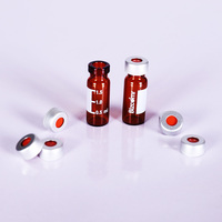 2ML鉗口樣品瓶/透明/棕色/銀色開(kāi)口鋁蓋 ,白色 PTFE/暗紅硅膠墊