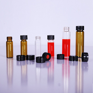 8-12ML螺紋樣品瓶/透明/棕色/15-425黑色實心蓋/PTFE膜+硅膠墊